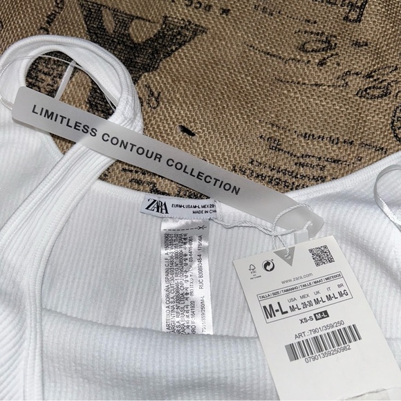 Zara NWT! White Seamless Corset Top Size M-L - Picture 7 of 13